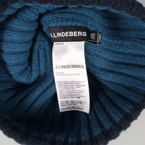 J.Lindeberg tvättrådsetikett och materialspecifikation 100% ull