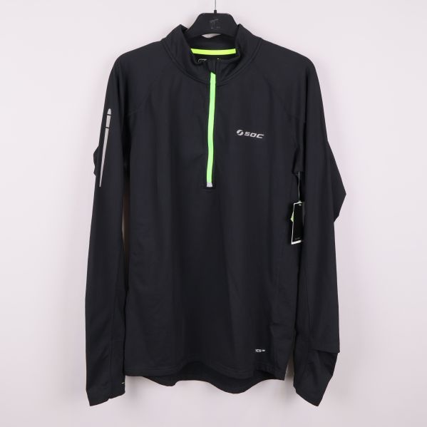 Svart träningströja med neonfärgad dragkedja fram