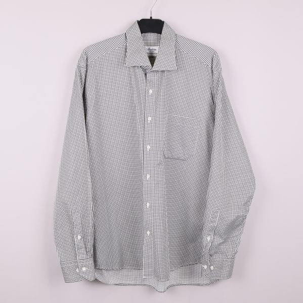 Rutigt skjorta med lång ärm, framifrån