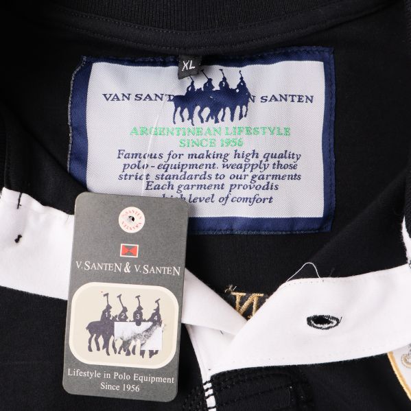 Nacketikett med varumärket Van Santen och XL-storleksskylt