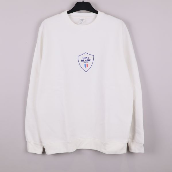 Vit tröja med Mont Blanc-tryck 