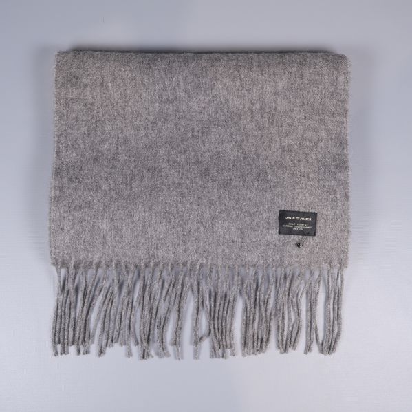 Grå halsduk hopvikt med fransar nertill