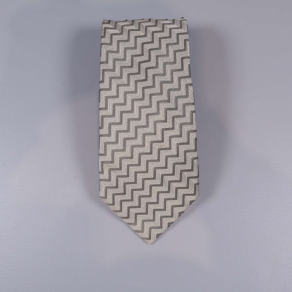 Framsidan av slips med tydligt fiskbensmönster