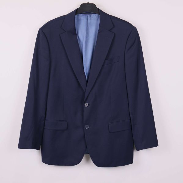 Marinblå kavaj Dressmann framifrån på galge