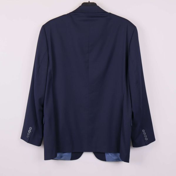 Marinblå kavaj Dressmann bakifrån på galge