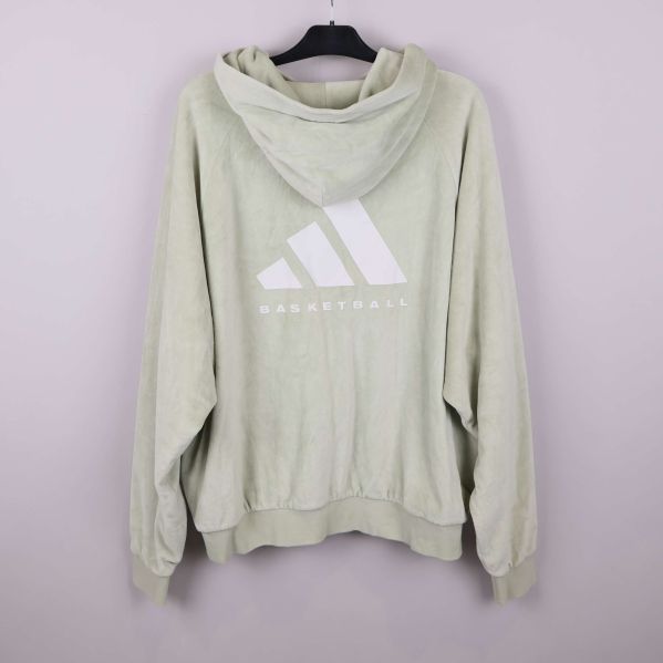 Hoodie med stor vit logotyp på ryggen