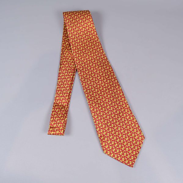 Gucci slips i rött och gult, hel vy