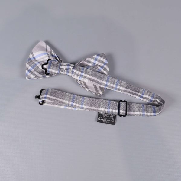 Justerbart band på rutig fluga visas uppfällt