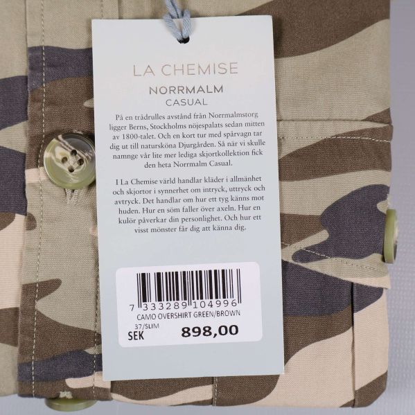Produktetikett för La Chemise Norrmalm Casual med prisinformation
