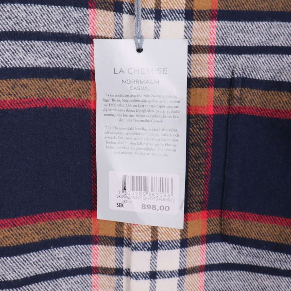 Etikett med information om La Chemise Normalm Casual 39 slim skjorta