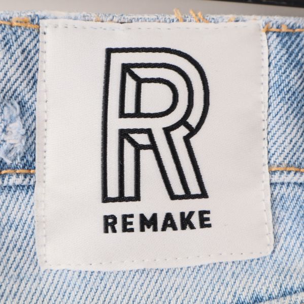 Remake etikett på patchwork jeans