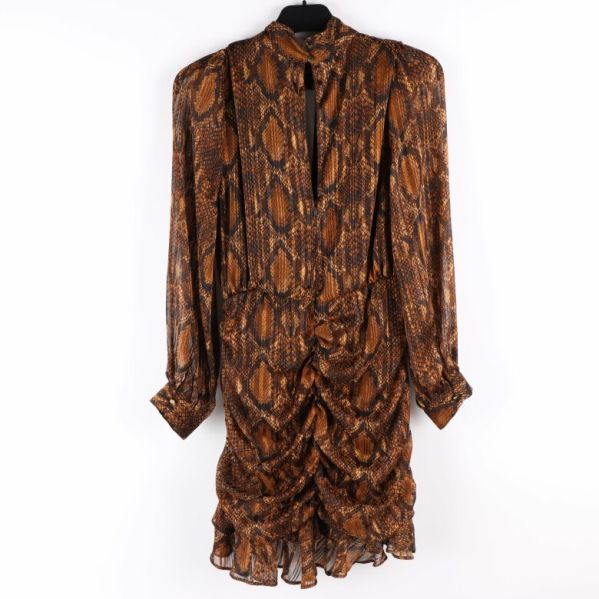 Baksidan av ormskinnsmönstrad klänning med knapp