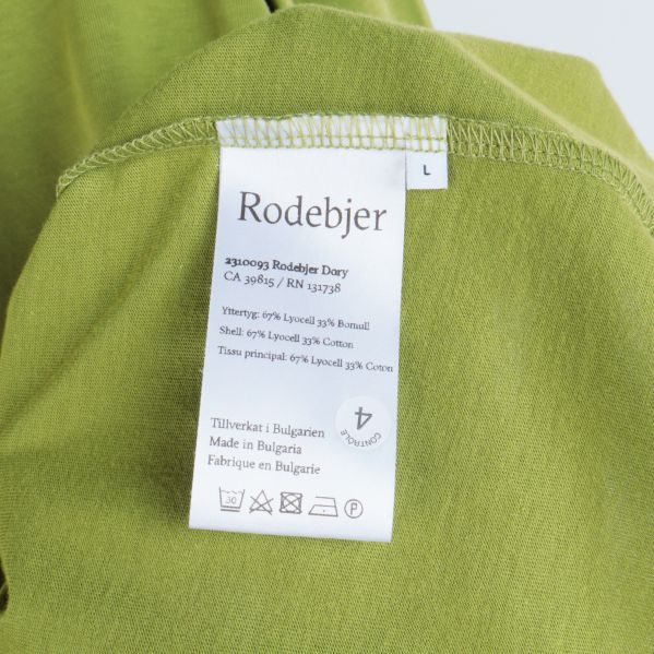 Materiallapp med information om toppens material