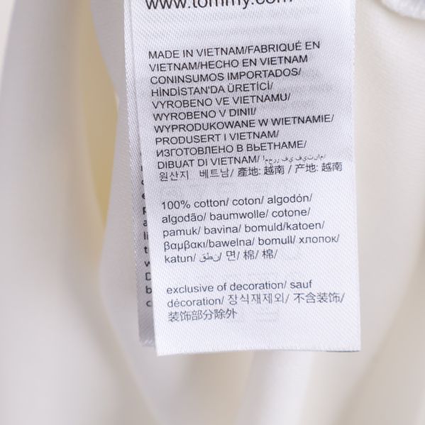Materialetiketten visar 100% bomull
