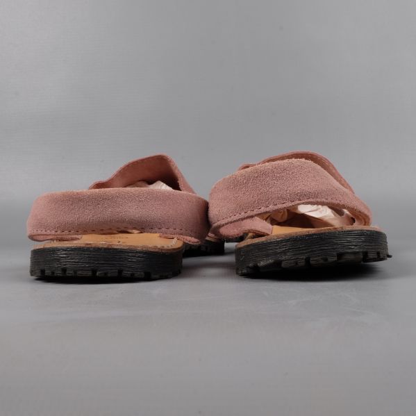Inner sole view of pink sandals showing size 37