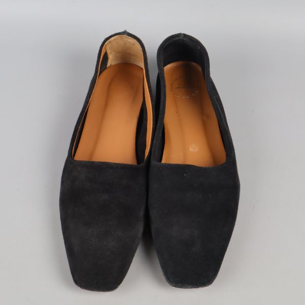 Svarta ballerinas ovanifrån med rundad tå