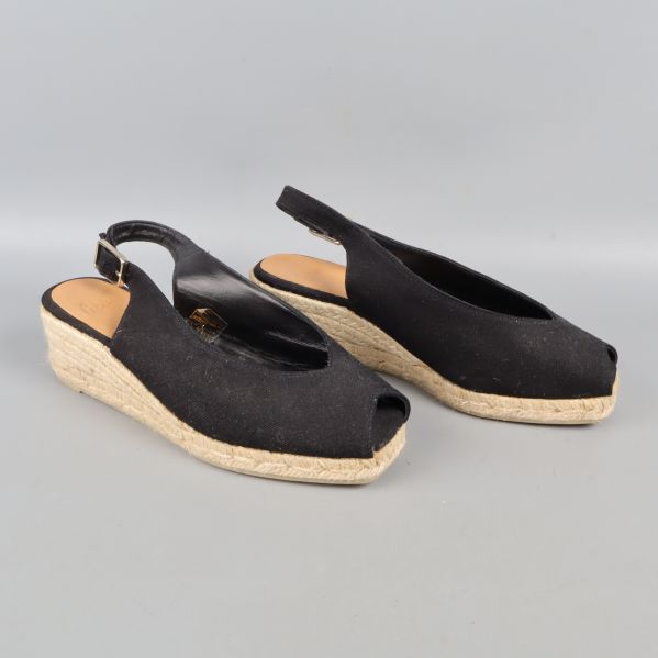 Baksida av sandaler med justerbara remmar