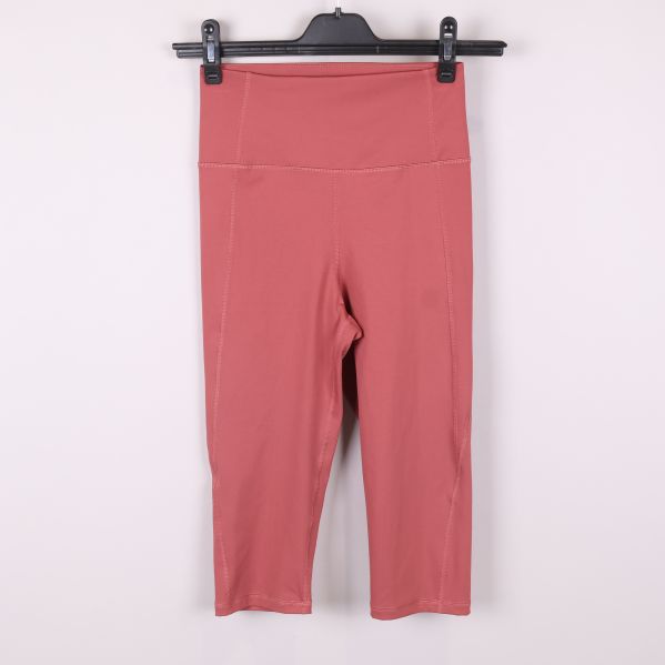 Caprileggings i dämpad rosa med hög midja