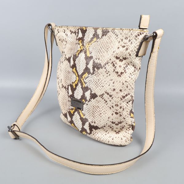 Axelremsväska med ormmönster och lång rem