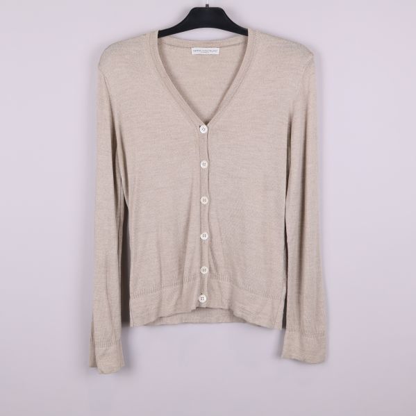 Beige v-ringad kofta 