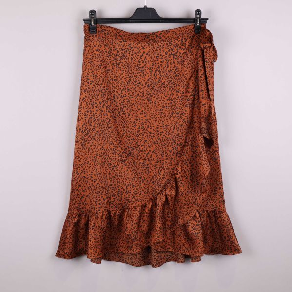 Leopardmönstrad kjol i omlottstil