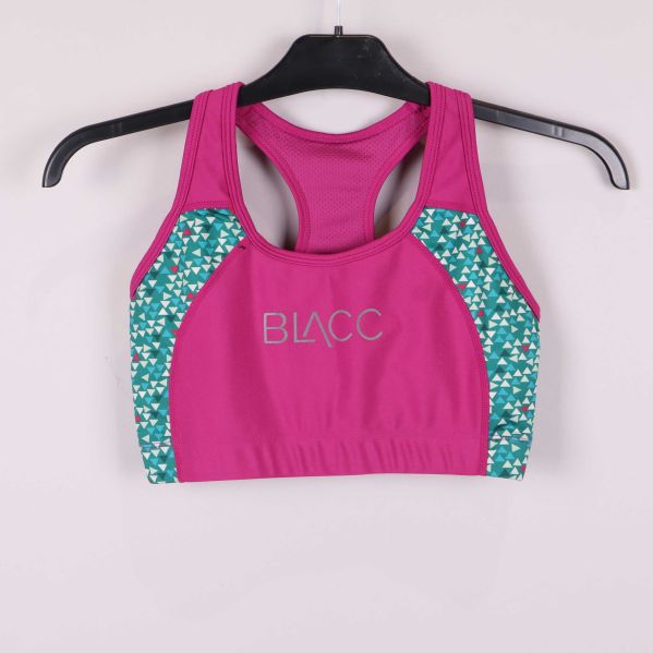 Cerise sport-bh med grafiskt mönster