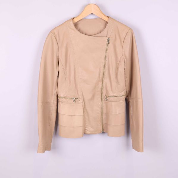 Beige skinnjacka med lång ärm