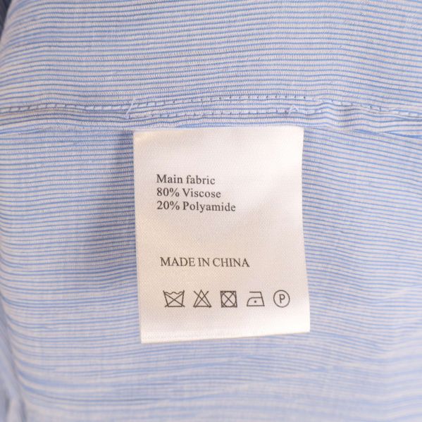 Materialetikett med sammansättning