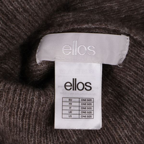 Närbild på ellos etikett inuti mössa