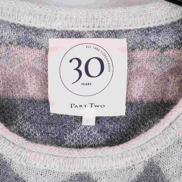 Närbild på etiketten Part Two i nacke