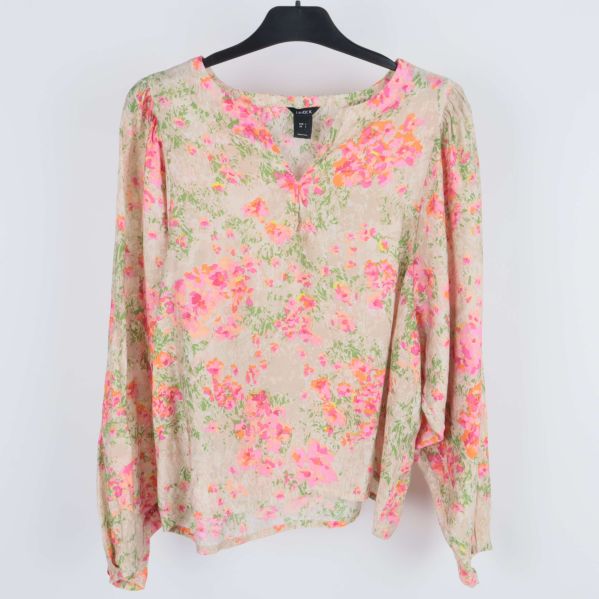 Blus med blommigt mönster