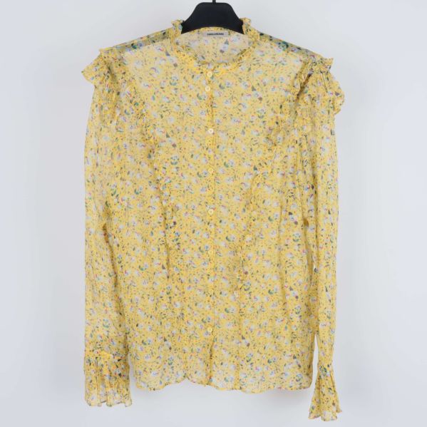 Gul blommig skjorta