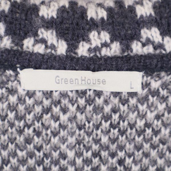 Green House etikett med storlek L på innersidan