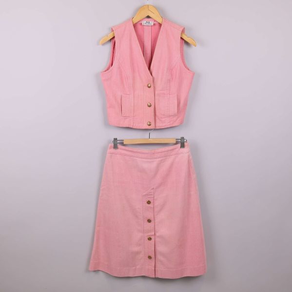 Rosa set med kjol och väst