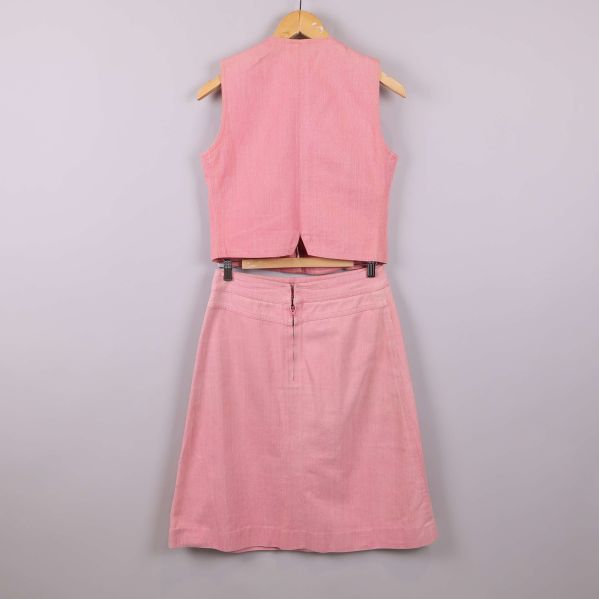 Rosa set med kjol och väst