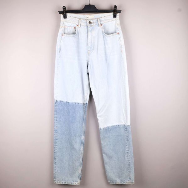 Tvåfärgade jeans med raka ben