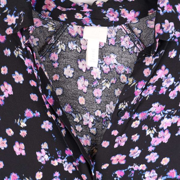 Blommigt mönster och etikett