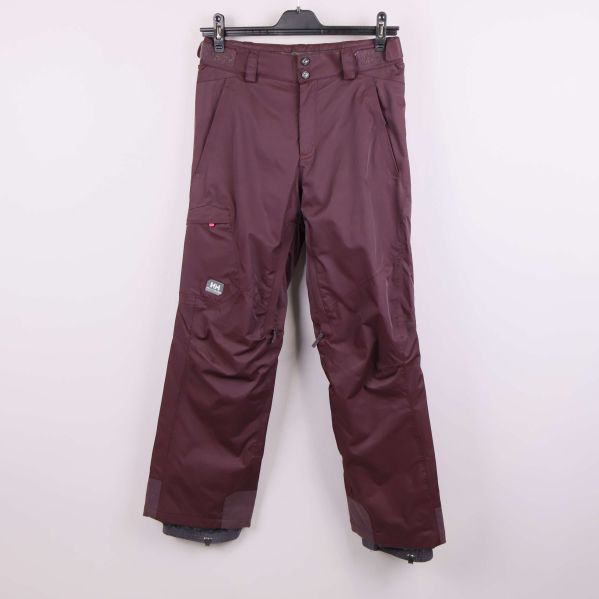 Vinröda skidbyxor med ficka och knäppning framtill