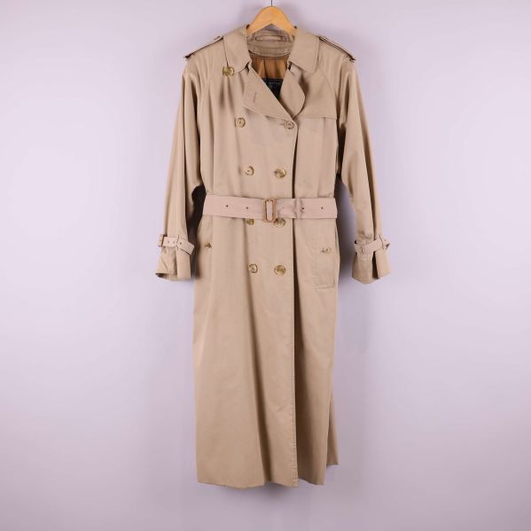 Beige trenchcoat med bälte, hängande framifrån