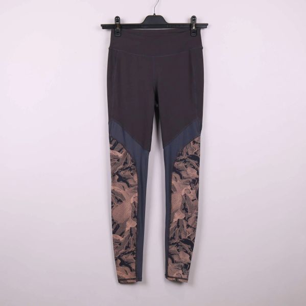 Träningstights med hög midja och mönstrade detaljer framtill