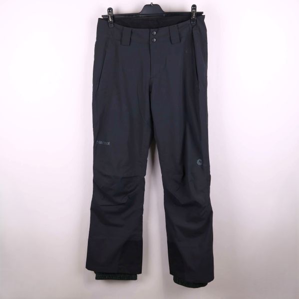 Svarta skidbyxor med raka ben och fickor framtill