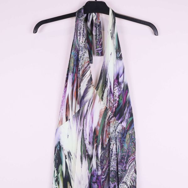 Halterneck klänning överdel i flerfärgat abstrakt mönster