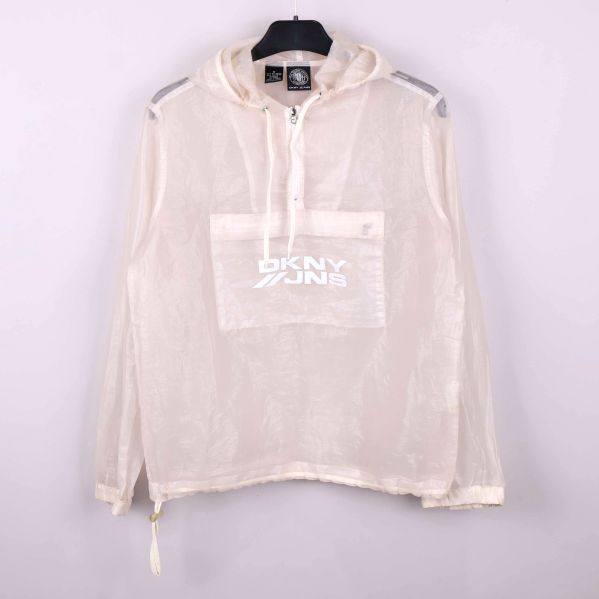 Transparent hoodjacka med huva och bröstficka