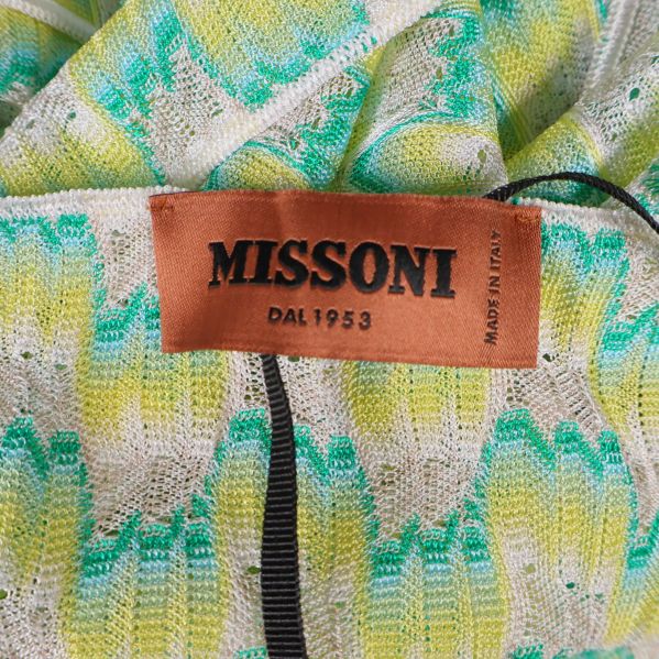 Missoni varumärkesetikett med text Made in Italy