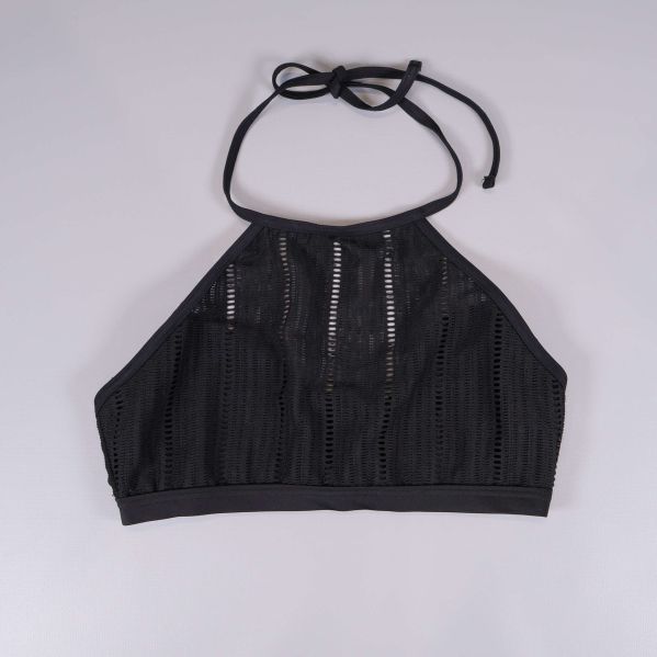 Svart topp med halterneck och mesh framtill