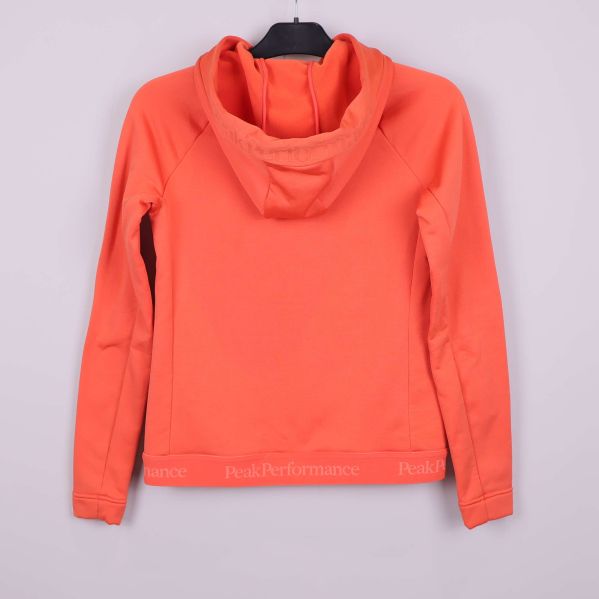 Aprikos hoodie bakifrån med luva