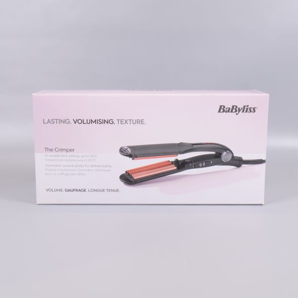Framsida av BaByliss våffeltångens kartong med produktbild