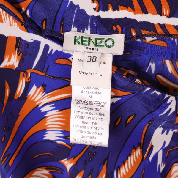Namnlapp Kenzo Paris och tvättråd för silkeskjol