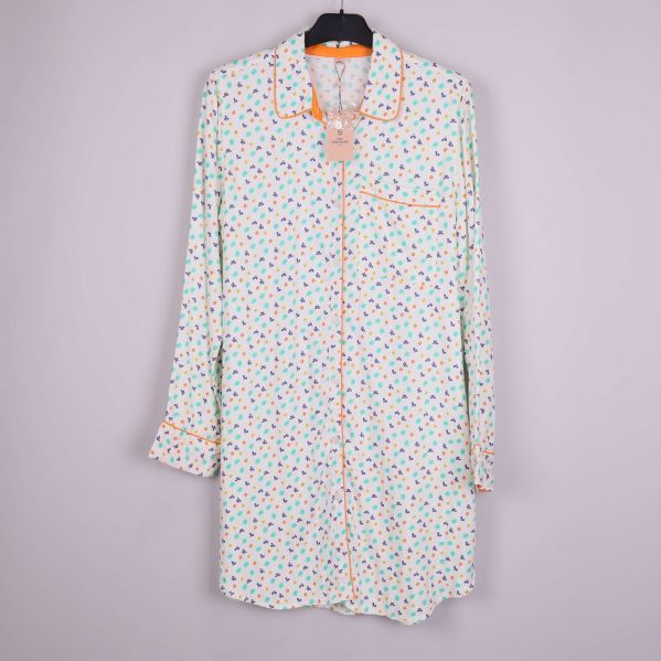 Pyjamasshorts med blommig design och orange dragsko