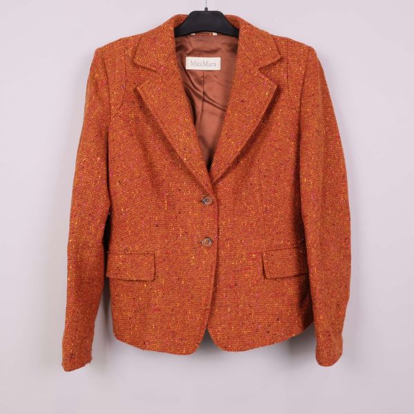 Orange tweedkavaj från Max Mara framifrån